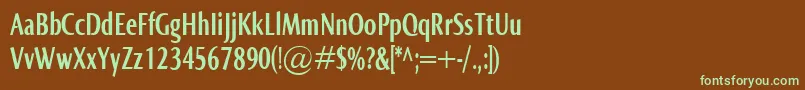 NormaComprBold Font – Green Fonts on Brown Background