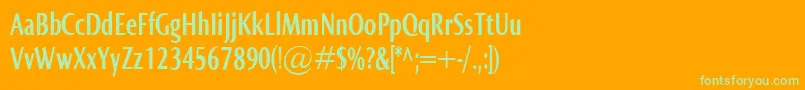 NormaComprBold Font – Green Fonts on Orange Background