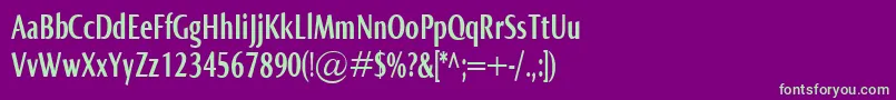 NormaComprBold Font – Green Fonts on Purple Background