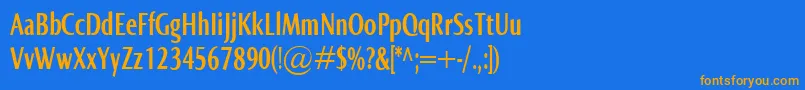NormaComprBold Font – Orange Fonts on Blue Background