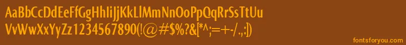 NormaComprBold Font – Orange Fonts on Brown Background