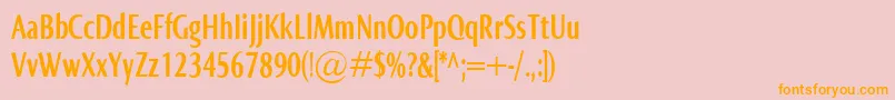 NormaComprBold Font – Orange Fonts on Pink Background