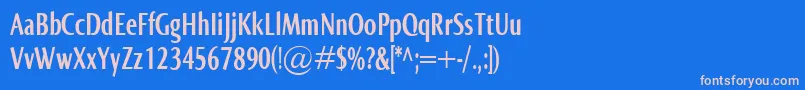 NormaComprBold Font – Pink Fonts on Blue Background
