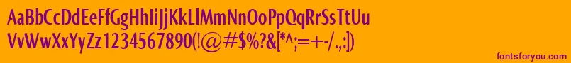 NormaComprBold Font – Purple Fonts on Orange Background