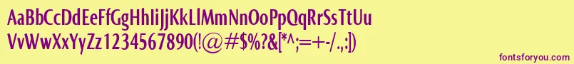 NormaComprBold Font – Purple Fonts on Yellow Background