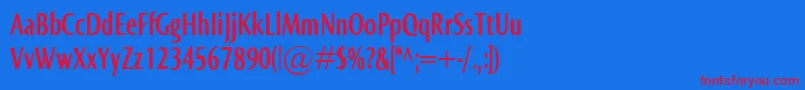 NormaComprBold Font – Red Fonts on Blue Background