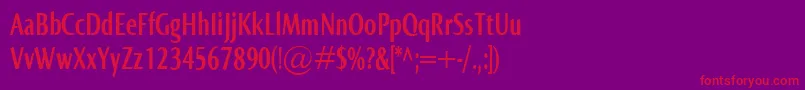 NormaComprBold Font – Red Fonts on Purple Background