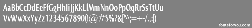 NormaComprBold-Schriftart – Weiße Schriften auf grauem Hintergrund