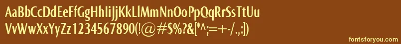 NormaComprBold Font – Yellow Fonts on Brown Background