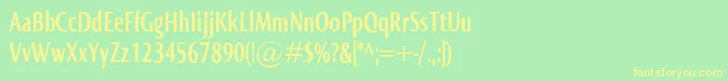 NormaComprBold Font – Yellow Fonts on Green Background