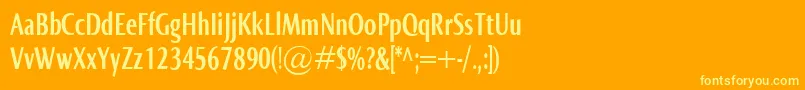 NormaComprBold Font – Yellow Fonts on Orange Background