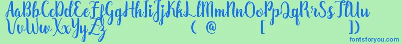 ZaheeraDemo Font – Blue Fonts on Green Background