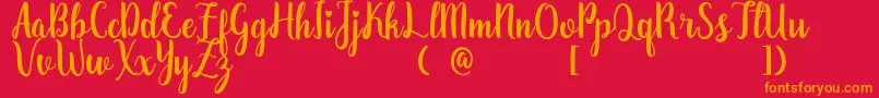 ZaheeraDemo Font – Orange Fonts on Red Background