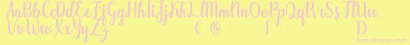 ZaheeraDemo Font – Pink Fonts on Yellow Background