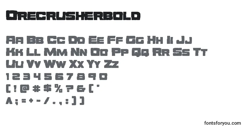 Schriftart Orecrusherbold – Alphabet, Zahlen, spezielle Symbole