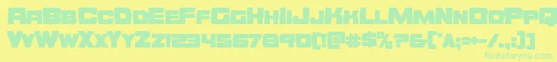 Orecrusherbold-Schriftart – Grüne Schriften auf gelbem Hintergrund