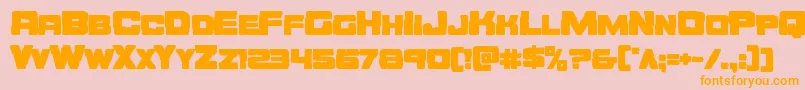 Orecrusherbold-fontti – oranssit fontit vaaleanpunaisella taustalla