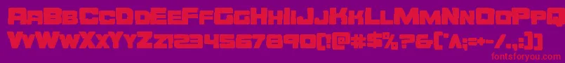 Orecrusherbold-Schriftart – Rote Schriften auf violettem Hintergrund