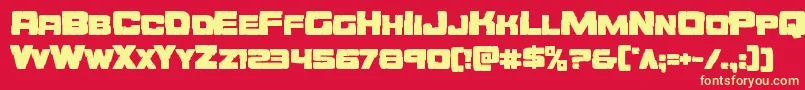 Orecrusherbold Font – Yellow Fonts on Red Background