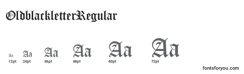 Размеры шрифта OldblackletterRegular