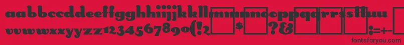 フォントDs Rabbit Medium – 赤い背景に黒い文字