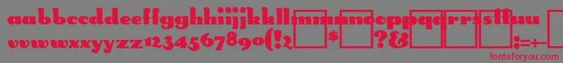 Ds Rabbit Medium-Schriftart – Rote Schriften auf grauem Hintergrund