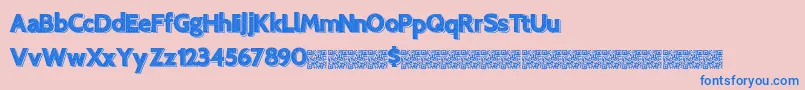 Xerotypique Font – Blue Fonts on Pink Background