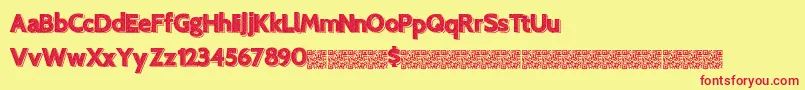 Xerotypique Font – Red Fonts on Yellow Background
