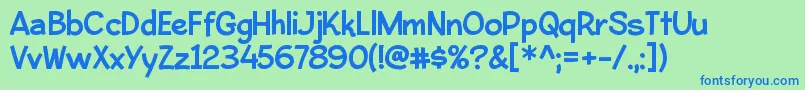 BleekerRegular Font – Blue Fonts on Green Background