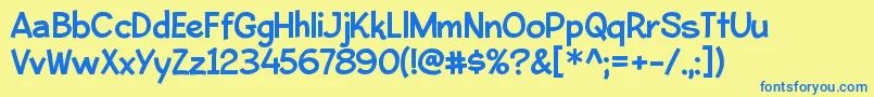 BleekerRegular Font – Blue Fonts on Yellow Background