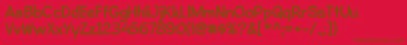 BleekerRegular-Schriftart – Braune Schriften auf rotem Hintergrund