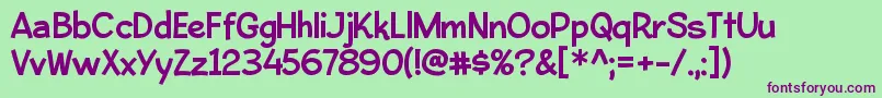 BleekerRegular Font – Purple Fonts on Green Background