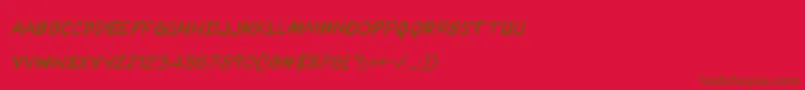 Fonte Kangaroocourtital – fontes marrons em um fundo vermelho