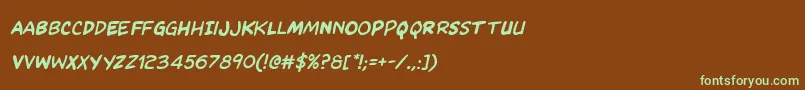 Kangaroocourtital Font – Green Fonts on Brown Background