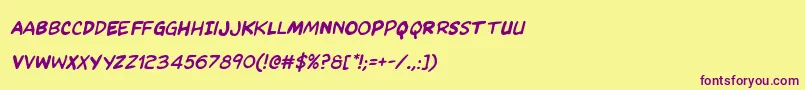 Шрифт Kangaroocourtital – фиолетовые шрифты на жёлтом фоне