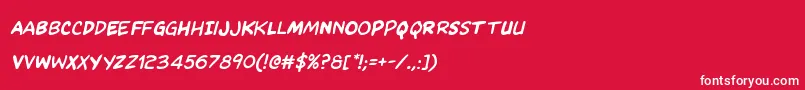 フォントKangaroocourtital – 赤い背景に白い文字