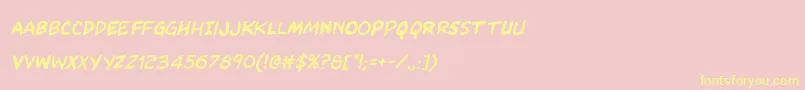 Kangaroocourtital Font – Yellow Fonts on Pink Background