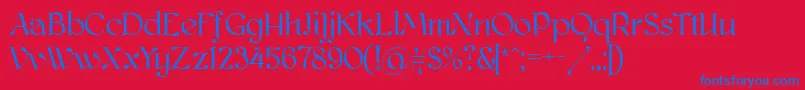 Kawoszeh Font – Blue Fonts on Red Background