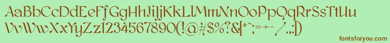 Kawoszeh Font – Brown Fonts on Green Background