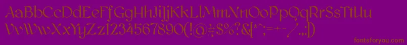 Kawoszeh-Schriftart – Braune Schriften auf violettem Hintergrund