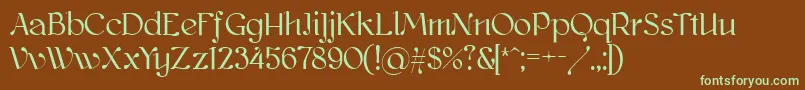 Kawoszeh Font – Green Fonts on Brown Background