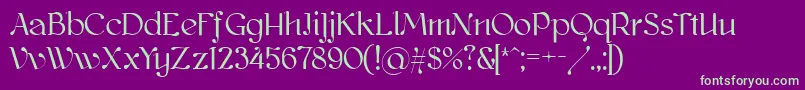 Kawoszeh Font – Green Fonts on Purple Background