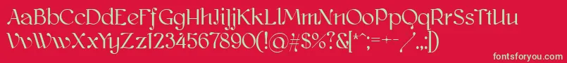 Kawoszeh Font – Green Fonts on Red Background