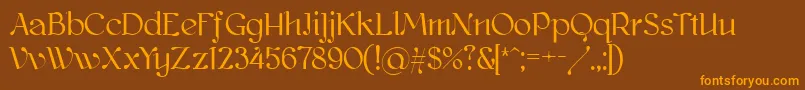 Kawoszeh Font – Orange Fonts on Brown Background