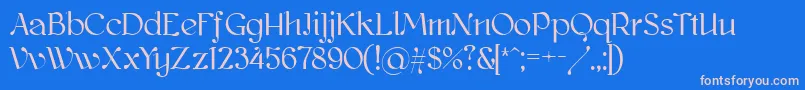 Kawoszeh Font – Pink Fonts on Blue Background