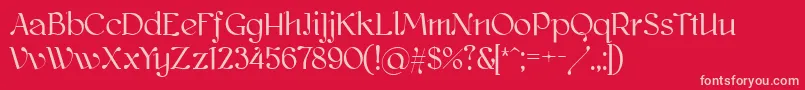 Kawoszeh Font – Pink Fonts on Red Background