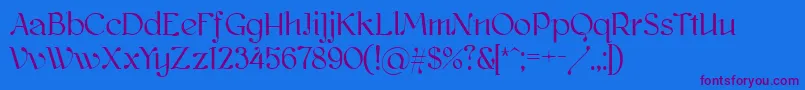 Kawoszeh Font – Purple Fonts on Blue Background