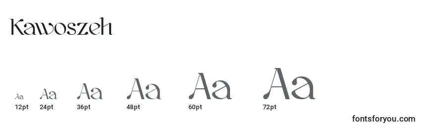 Размеры шрифта Kawoszeh
