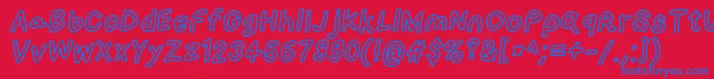 Loogiehawkotlobl Font – Blue Fonts on Red Background