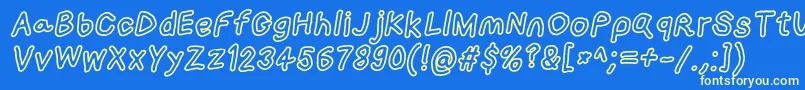 Loogiehawkotlobl Font – Yellow Fonts on Blue Background